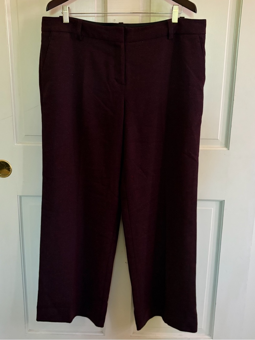 The Limited Marled Wide-Leg Pants in Deep Plum